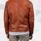 Tan Shearling Leather Jacket for Women