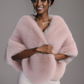Pink Bridal Fur Shawl with Fleece Lining (Butterfly 07)
