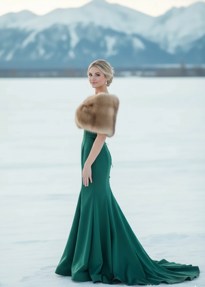 Honey Brown Fur Wrap (Serena LBrw03)
