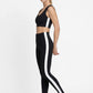 Trophy Yoga side split crop top in four-way stretch fabric, made in USA