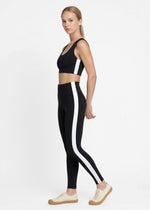 Trophy Yoga side split crop top in four-way stretch fabric, made in USA