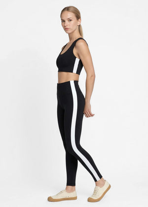 Trophy Yoga side split crop top in four-way stretch fabric, made in USA
