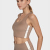 Side Split Crop Top – Four-Way Stretch, Made in USA - Clay