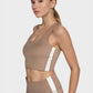 Trophy Yoga side split crop top with four-way stretch fabric, made in USA