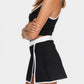 Trophy Yoga built-in shorts golf skirt, made in USA, shown in a sporty silhouette