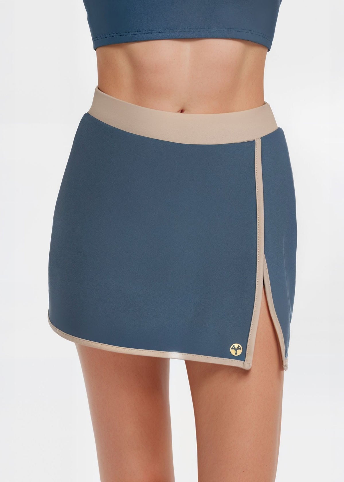 Trophy Yoga built-in shorts golf skirt, Made in USA, shown in a clean product view
