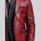 Teddy Red Leather Blazer – Stylish Men’s Leather Jacket