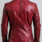 Teddy Red Leather Blazer – Stylish Men’s Leather Jacket