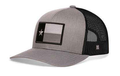 Texas Flag Trucker Hat  |  Tactical Gray-Black TX Snapback