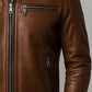 Thomas Leather Brown Jacket - Men Leather Jacket Brown