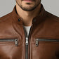 Thomas Leather Brown Jacket - Men Leather Jacket Brown