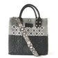 Tin Marin Black Large Woven Crossbody Bag - Black Leather