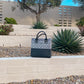 Tin Marin Black Large Woven Crossbody Bag - Black Leather