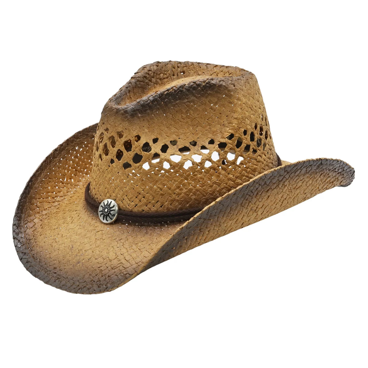 Peter Grimm Tino straw cowboy hat in natural woven straw with a classic western crown and brim
