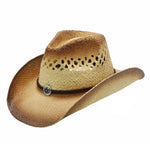 Peter Grimm Tino straw cowboy hat in natural woven straw with a classic cowboy crown and brim