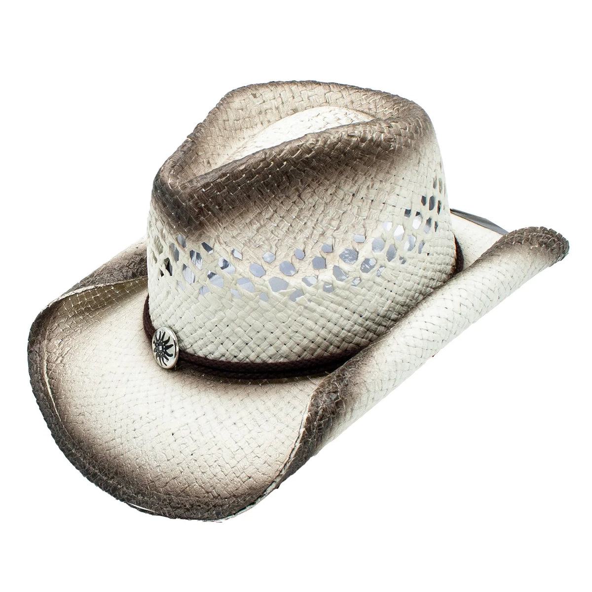 Peter Grimm Tino straw cowboy hat in natural woven straw, featuring a classic Western crown and brim