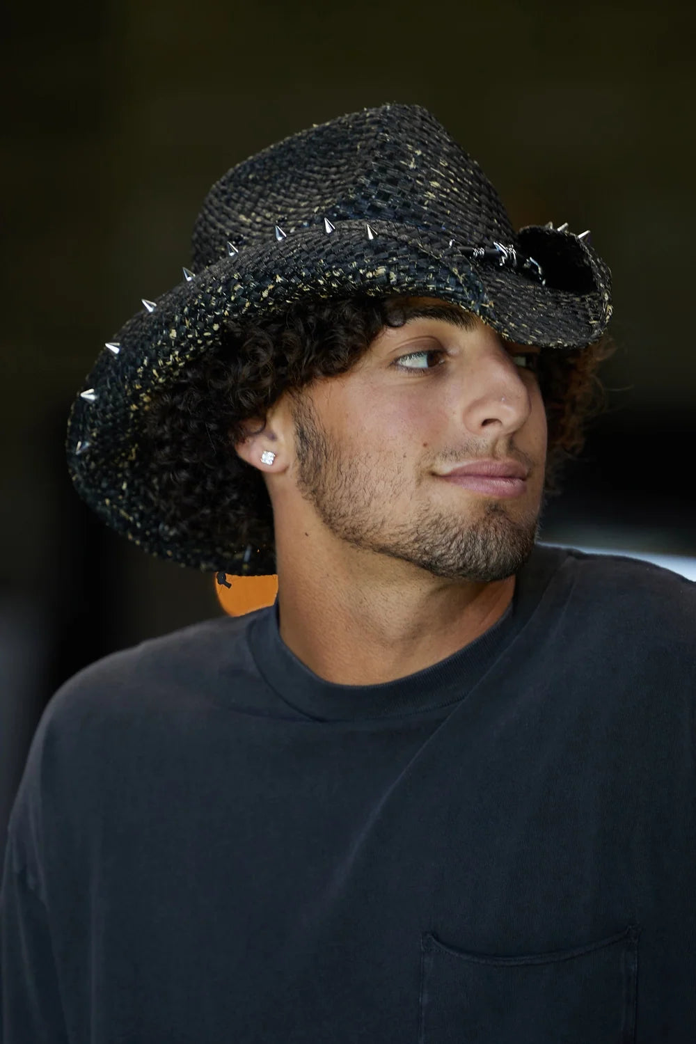 Peter Grimm Turbio straw cowboy hat in a natural woven design with a shaped crown and curved brim