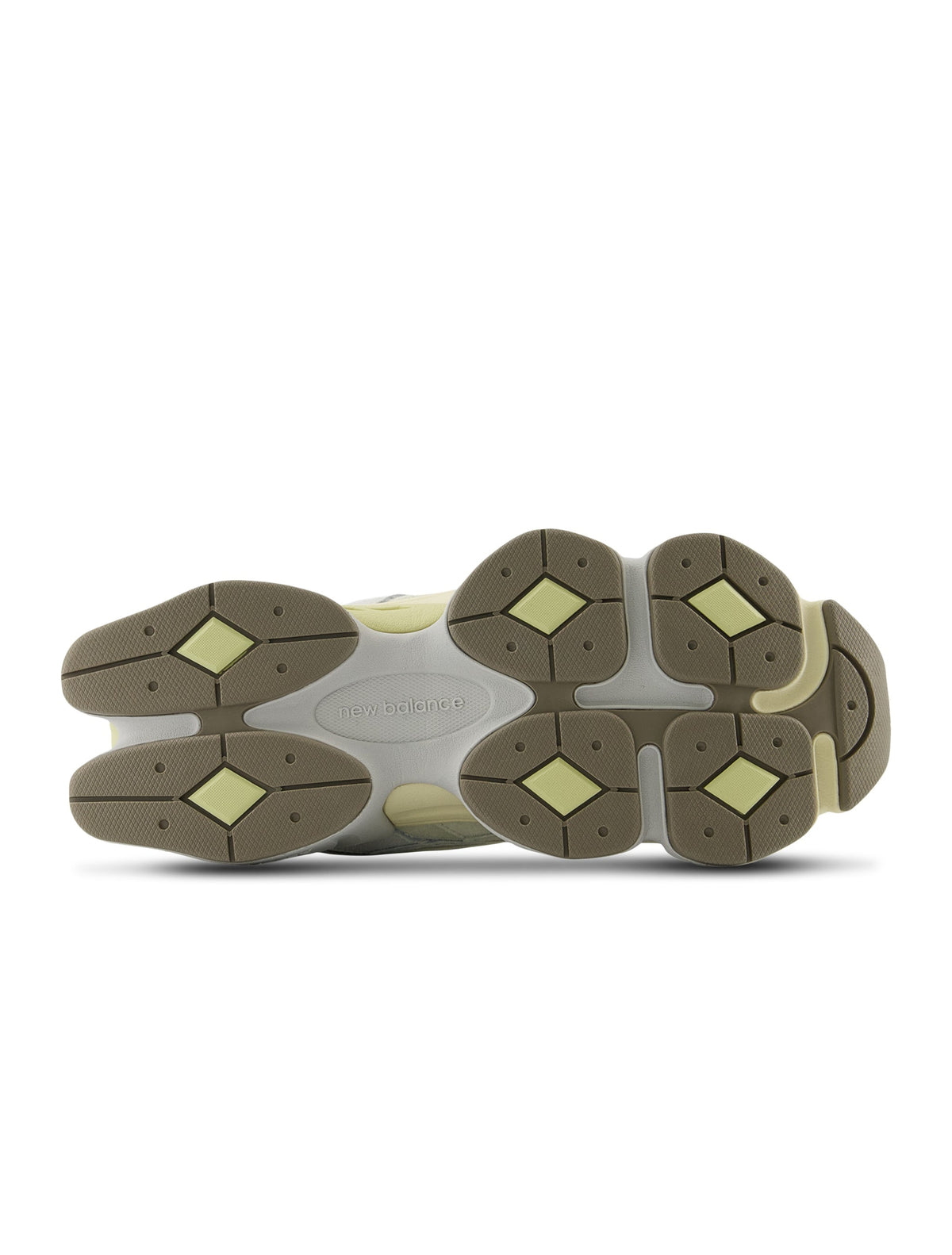 White and yellow New Balance Men's 9060 Lifestyle Shoes, stylish footwear with modern design, displayed on a neutral background.