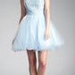 Ladivine UJ0119 Short Appliqued Bodice Halter Tulle Skirt Dress