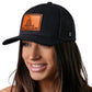 Dont Tread On Me Trucker Hat  |  Leather Gadsden Flag Snapback
