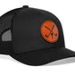 Crossed Clubs Trucker Hat  |  Leather Golf Snapback