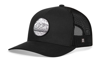 Circle Mountain and Trees Trucker Hat  |  Outdoors Snapback
