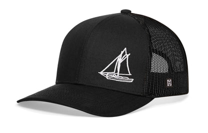 Sailboat Trucker Hat  |  White Beach Snapback