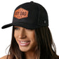 Boy Dad Leather Trucker Hat  |  Leather Father's Day Snapback