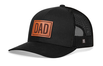 Dad Leather Trucker Hat  |  Leather Father's Day Snapback