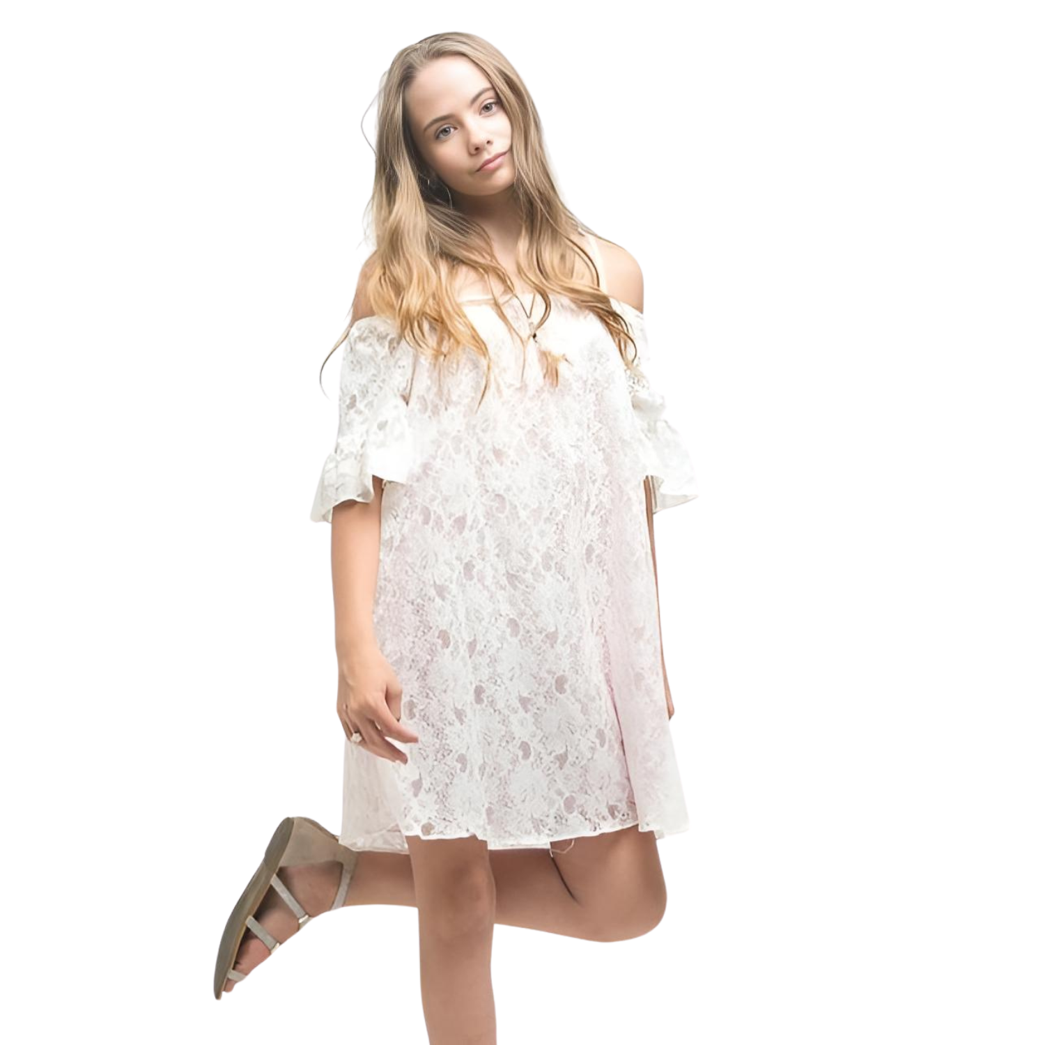 Nina's Boho Look White Dress - Farnelli