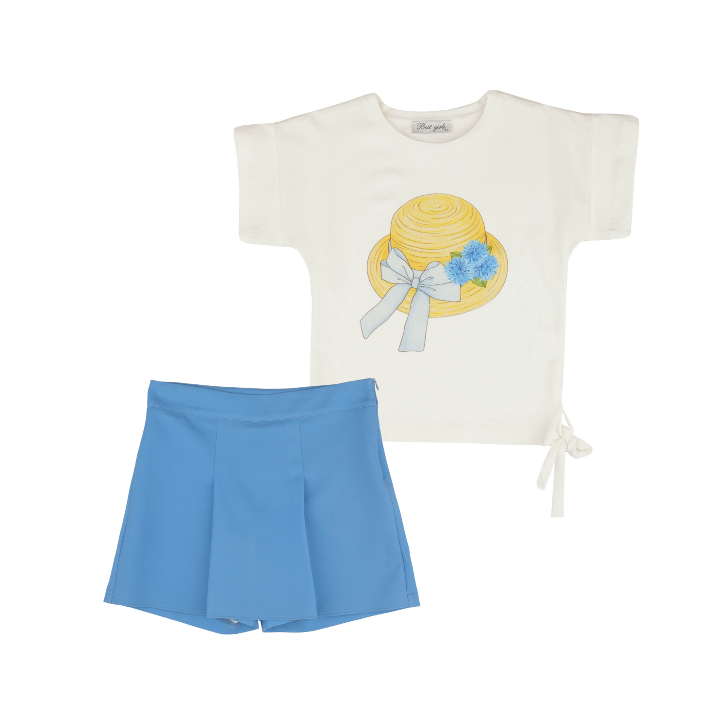 Straw Hat Girls Casual Set-0