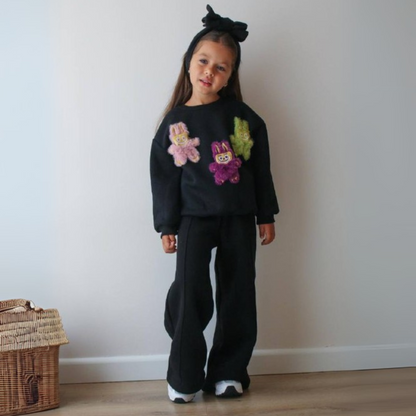 La-Bu-Bu Colorful Patch Girls Casual Set - Farnelli