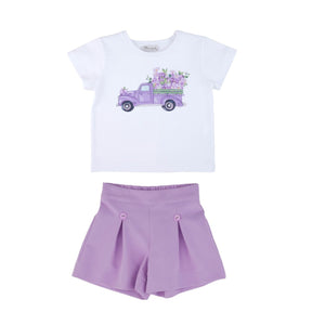 Lilac Truck Girls Casual Set - Farnelli