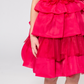 Red Lips Short Layered Dress-2