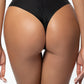 Soft Brazilian Thong Panty Axami Stripe Black-1