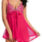 Flirty Mesh Lace Cup Babydoll