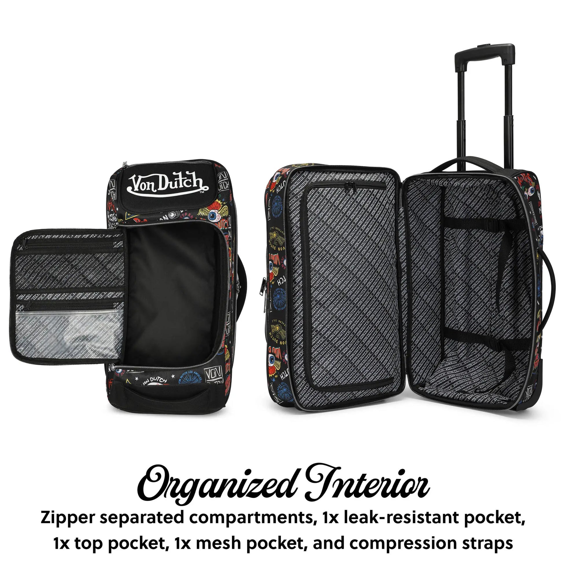 Jax Black 20" Carry-on Rolling Duffel-2