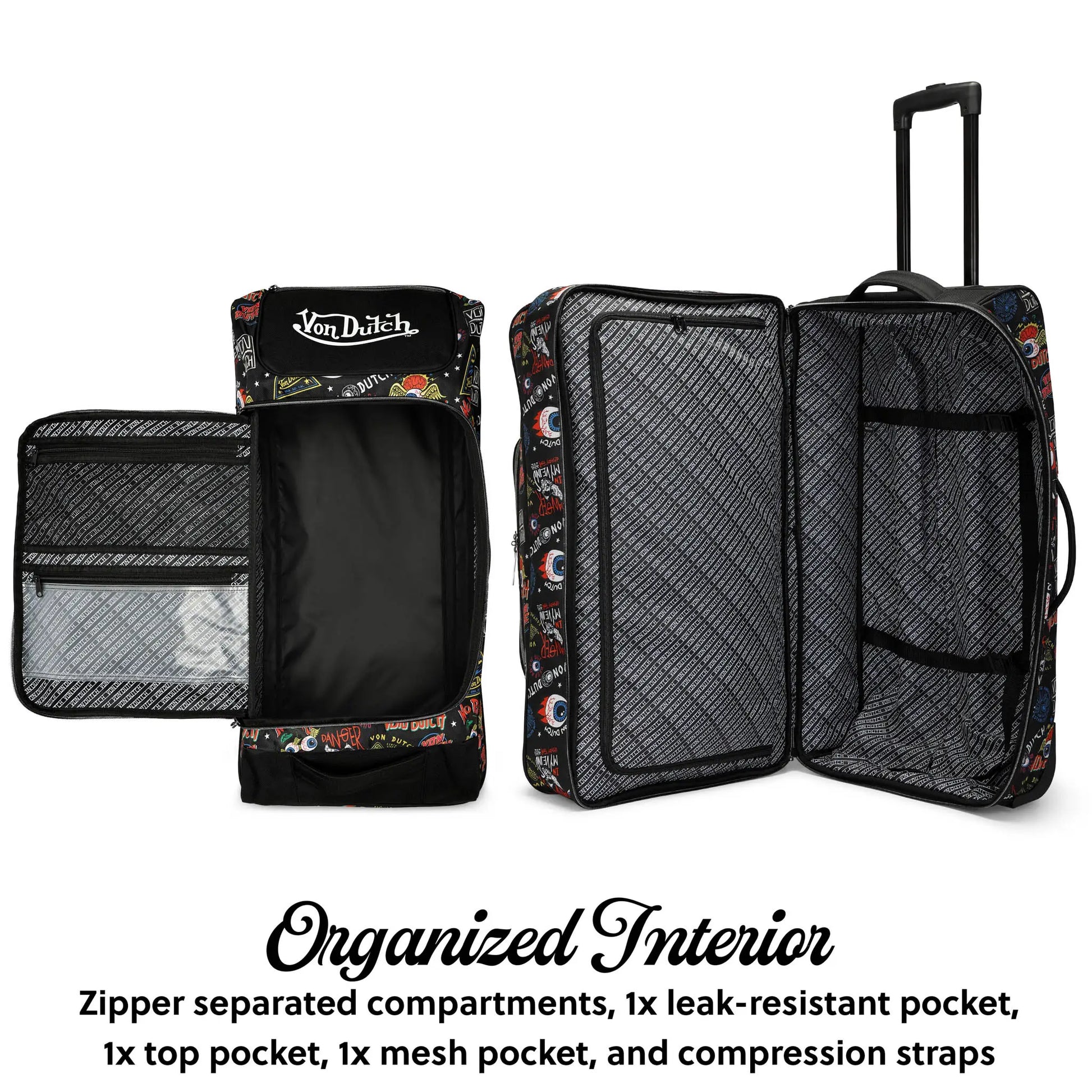Jax Black 28" Checked Rolling Duffel-2
