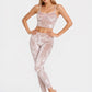 Trophy Yoga velvet shirred crop top, front view in rich velvet fabric, made in USA
