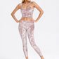 Trophy Yoga velvet shirred crop top in a close-up front view