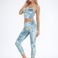 Trophy Yoga velvet shirred crop top in black, made in USA