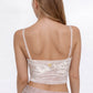 Trophy Yoga velvet shirred crop top in a close-up view, made in USA