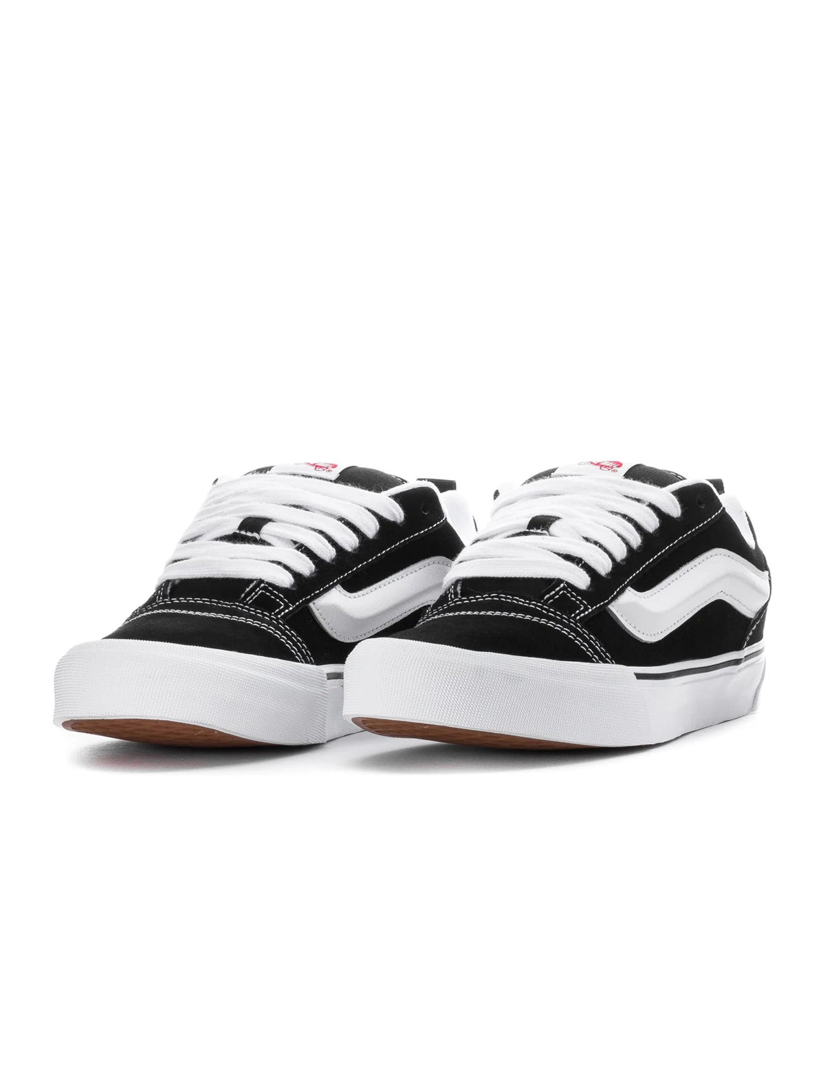 Vans men's Knu Skool black and white sneakers with chunky sole and padded tongue