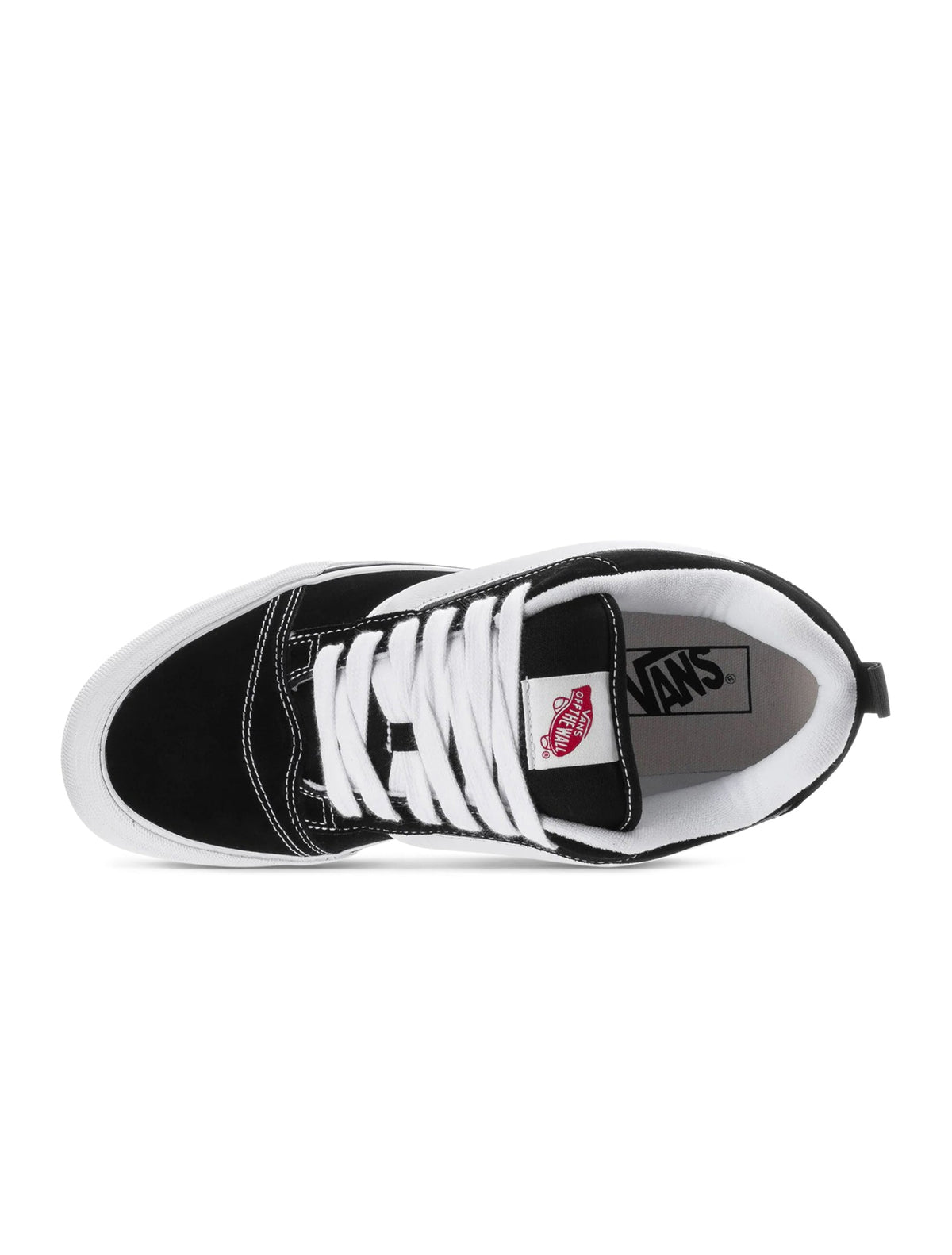Men's Vans Knu Skool sneakers in black with white side stripe and chunky sole