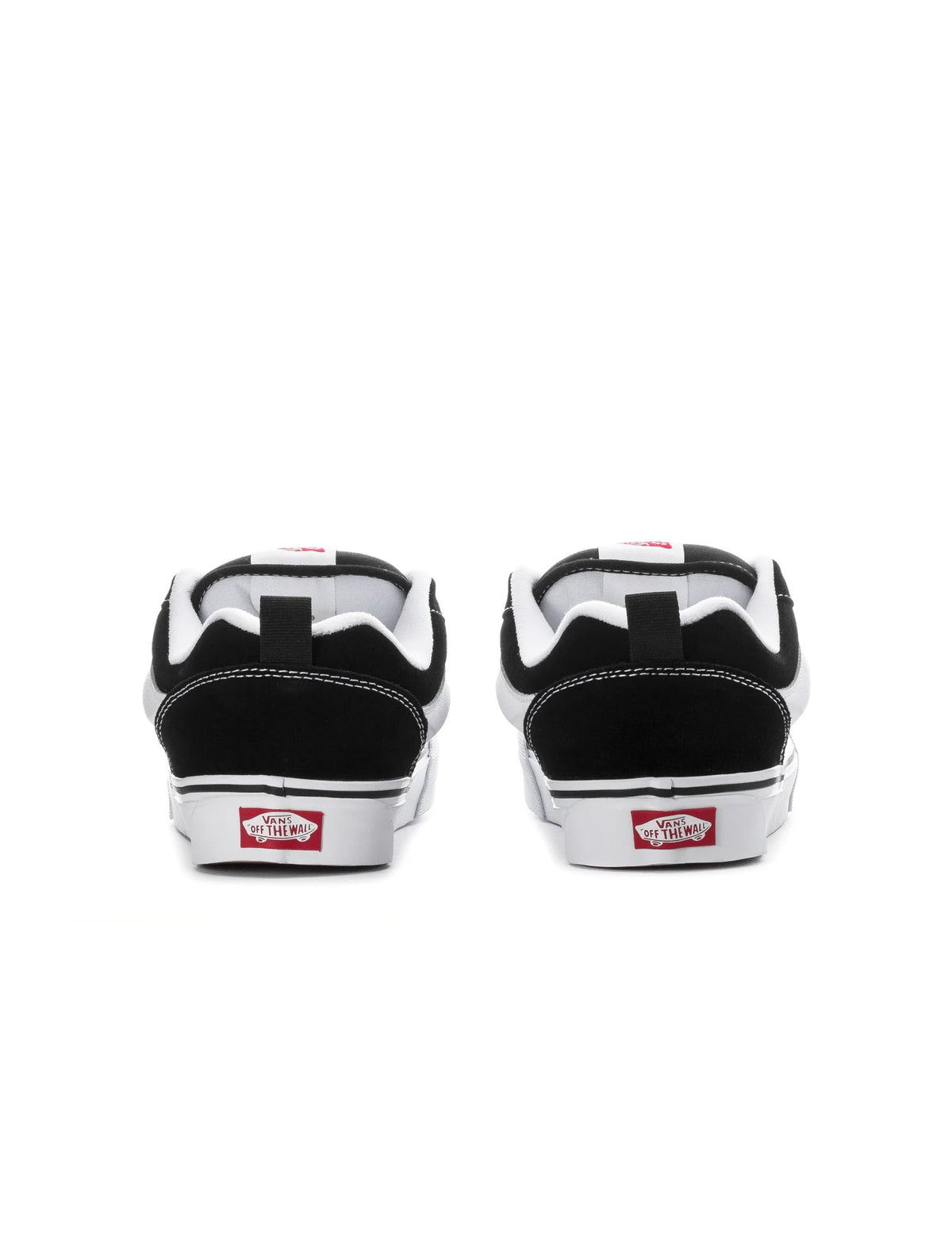 Black and white Vans Knu Skool men's sneakers with chunky sole and padded collar