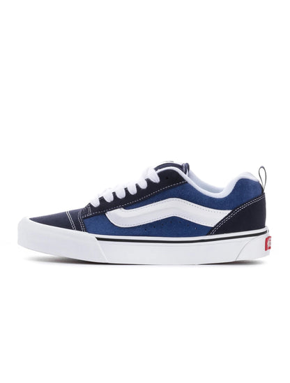 Vans men's Knu Skool navy and white sneakers with chunky sole and signature side stripe