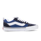 Men's Vans Knu Skool sneakers in navy and white with chunky styling and signature side stripe