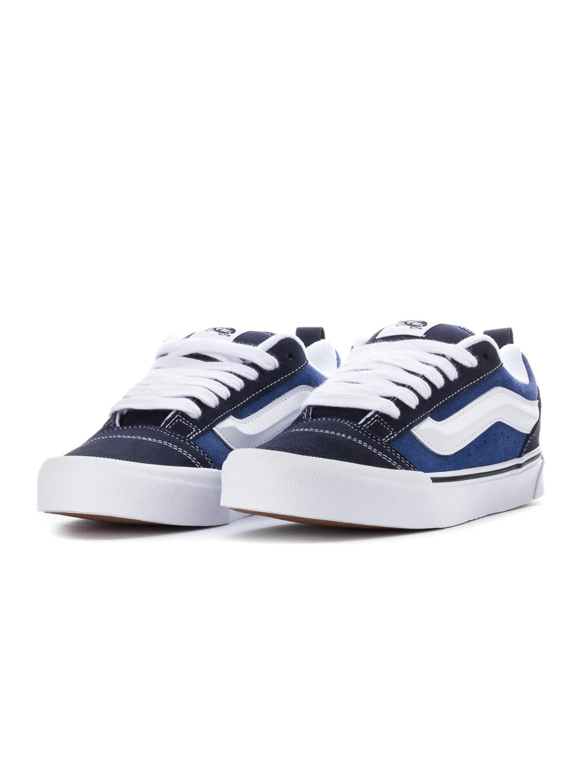 Men’s Vans Knu Skool sneakers in navy and white with chunky laces and classic side stripe