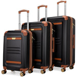 Vintage 3 Piece Expandable Retro Luggage Set-0