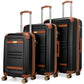 Vintage Travellty 3-piece expandable retro luggage set with classic design, featuring sturdy handles and multiple compartments for travel.